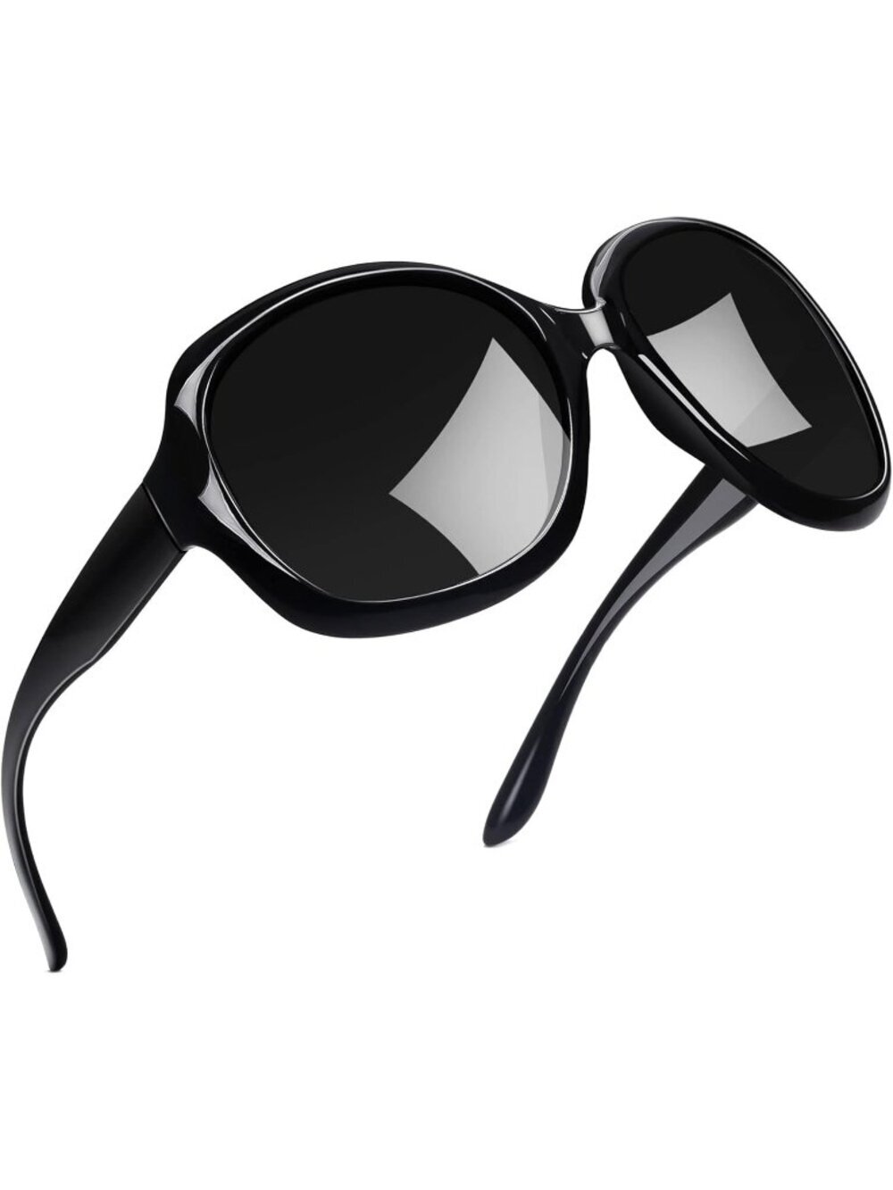 Women's Black Grey Polarized UV Protection Sun Glasses Big Wide Shades Driving